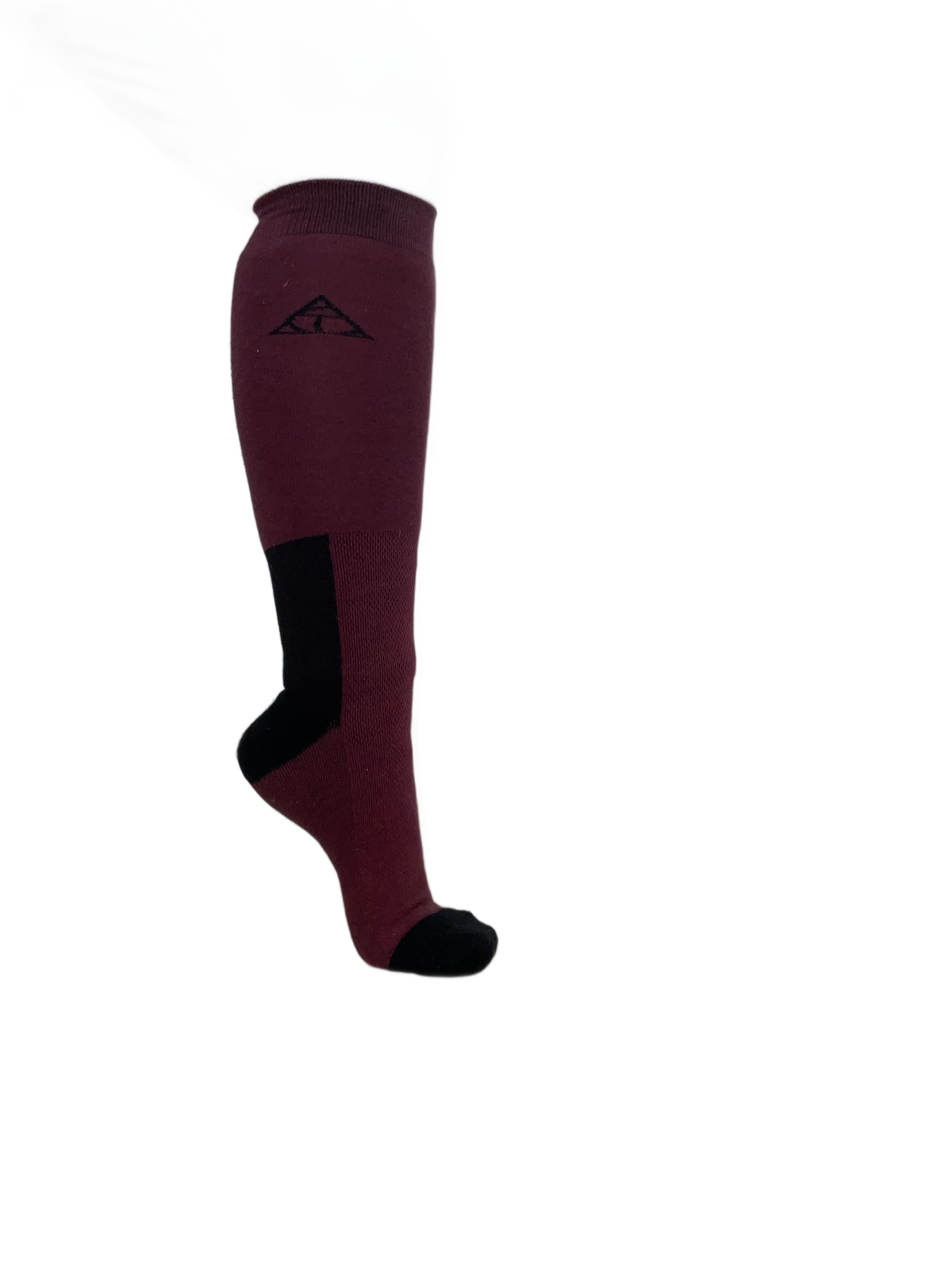 Chaussettes d’équitation bordeaux & noir